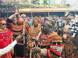 FEHACU cultural festival celebrations with community members gathered at the palace
